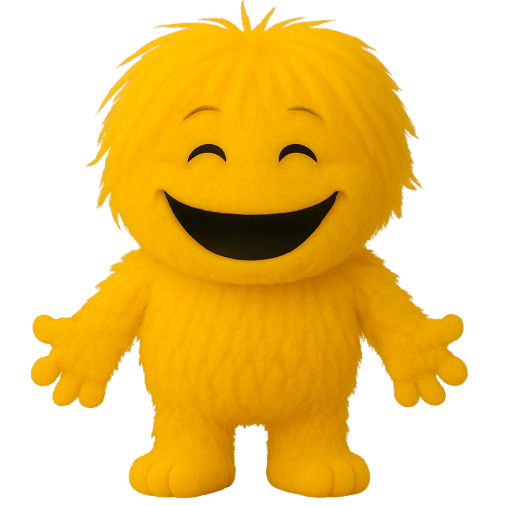 Yellow Luggie character with idle expression