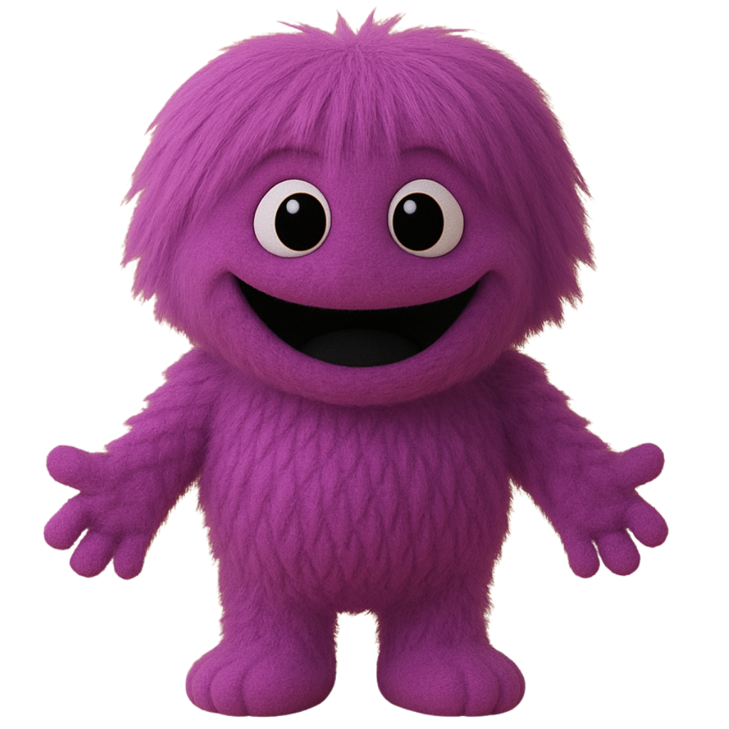 Purple Luggie with idle expression